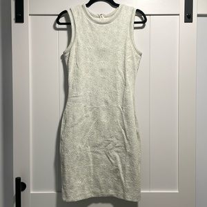 Reiss 1971 white sparkle bodycon mini dress, size US 6